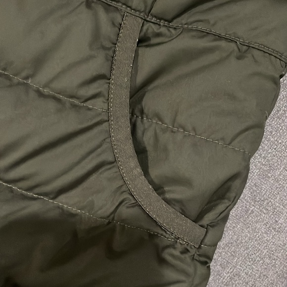 North Face Girls Dark Olive Green Puffer thin Goose Down Coat - Picture 10 of 14